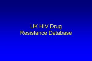 UK HIV Drug Resistance Database Background 1 HIV