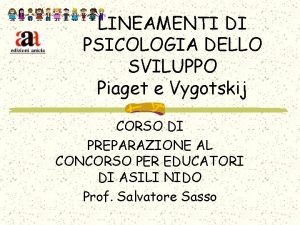 LINEAMENTI DI PSICOLOGIA DELLO SVILUPPO Piaget e Vygotskij