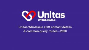 Unitas Wholesale staff contact details common query routes