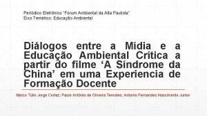 Peridico Eletrnico Frum Ambiental da Alta Paulista Eixo