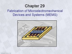 Chapter 29 Fabrication of Microelectromechanical Devices and Systems