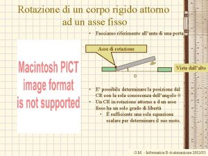 Rotazione di un corpo rigido attorno ad un