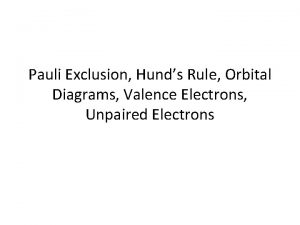 Pauli Exclusion Hunds Rule Orbital Diagrams Valence Electrons