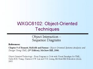 WXGC 6102 ObjectOriented Techniques Object Interaction Sequence Diagrams