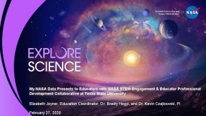 My NASA Data Presents to Educators with NASA