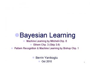 l Bayesian Learning l Machine Learning by MitchellChp