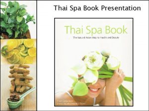 Thai Spa Book Presentation Genre A Book on