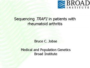 Sequencing TRAF 1 in patients with rheumatoid arthritis