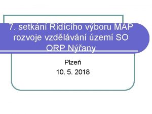 7 setkn dcho vboru MAP rozvoje vzdlvn zem