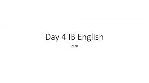 Day 4 IB English 2020 Foster sums up