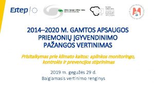 2014 2020 M GAMTOS APSAUGOS PRIEMONI GYVENDINIMO PAANGOS