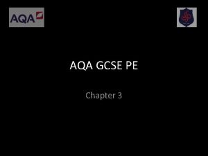 AQA GCSE PE Chapter 3 AQA GCSE PE