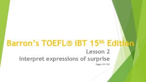 Barrons TOEFL i BT th 15 Edition Lesson