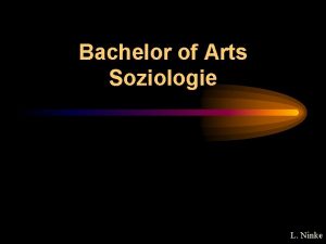 Bachelor of Arts Soziologie L Ninke Studiengang 1