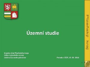 zemn studie Krajsk ad Plzeskho kraje Odbor regionlnho