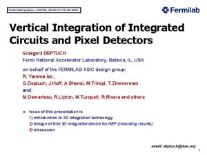 Vertical integration VERTEX08 2807 01082008 Vertical Integration of