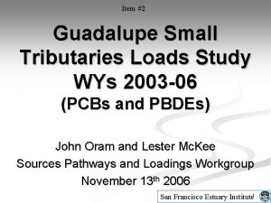 Item 2 Guadalupe Small Tributaries Loads Study WYs