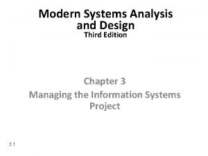 Modern Systems Analysis and Design Third Edition Chapter