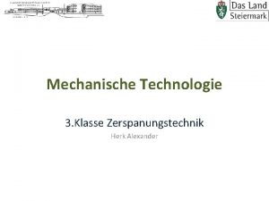 Mechanische Technologie 3 Klasse Zerspanungstechnik Herk Alexander Lehrstoffverteilung