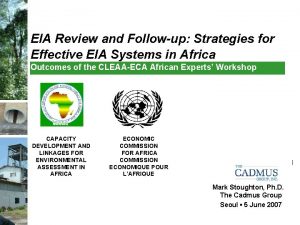 EIA Review and Followup Strategies for Effective EIA