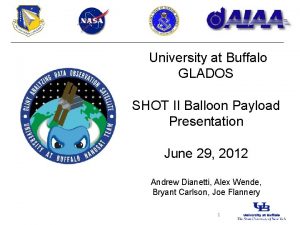 University at Buffalo GLADOS SHOT II Balloon Payload