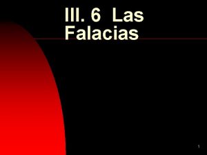 III 6 Las Falacias 1 Por qu estudiar