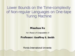 Lower Bounds on the Timecomplexity of Nonregular Languages