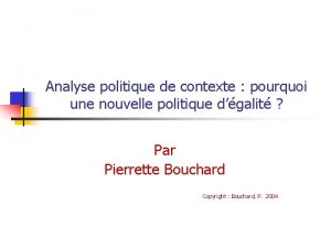 Analyse politique de contexte pourquoi une nouvelle politique