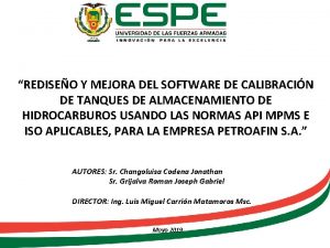 REDISEO Y MEJORA DEL SOFTWARE DE CALIBRACIN DE