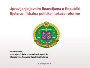 Upravljanje javnim financijama u Republici Bjelarus fiskalna politika