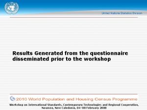 Results Generated from the questionnaire disseminated prior to