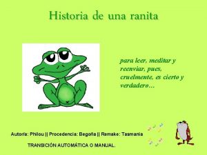 Historia de una ranita para leer meditar y