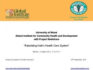 University of Miami Global Institute for Community Health