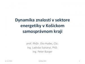 Dynamika znalost v sektore energetiky v Koickom samosprvnom