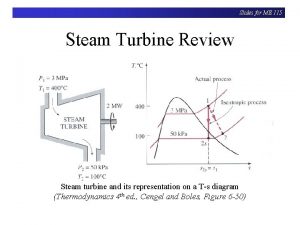 Slides for ME 115 Steam Turbine Review Steam