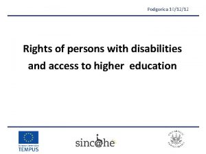 Podgorica 101212 Rights of persons with disabilities and