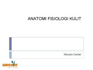 ANATOMI FISIOLOGI KULIT Wocare Center Courtesy by DR