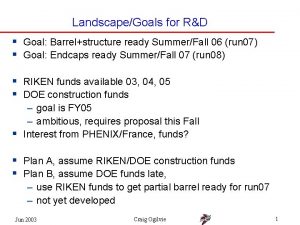 LandscapeGoals for RD Goal Barrelstructure ready SummerFall 06