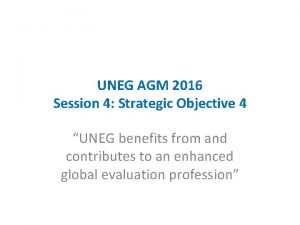 UNEG AGM 2016 Session 4 Strategic Objective 4