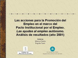 Las acciones para la Promocin del Empleo en