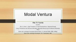 Modal Ventura Rita Tri Yusnita Sumber BLKL Edisi