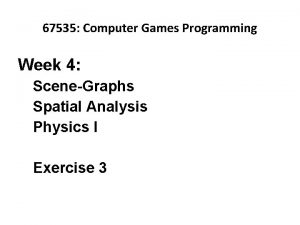 67535 Computer Games Programming Week 4 SceneGraphs Spatial