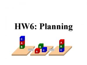 HW 6 Planning PDDL Planning Domain Description Language