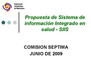 Federacin Colombiana de Municipios Propuesta de Sistema de