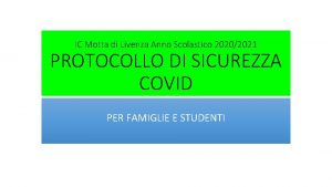 IC Motta di Livenza Anno Scolastico 20202021 PROTOCOLLO