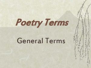 Poetry Terms General Terms Stanzas Groups of lines