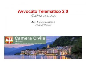 Avvocato Telematico 2 0 Webinar 11 2020 Avv