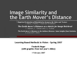 Image Similarity and the Earth Movers Distance Empirical