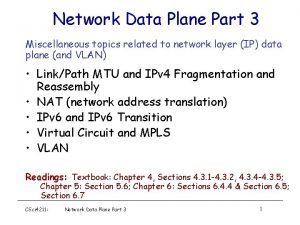 Network Data Plane Part 3 Miscellaneous topics related