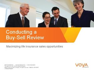 Conducting a BuySell Review Maximizing life insurance sales